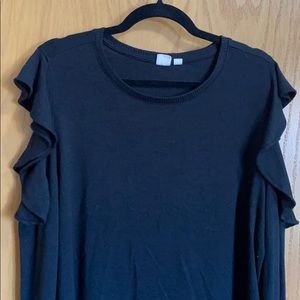Gap Ruffled Cold Shoulder Sweater